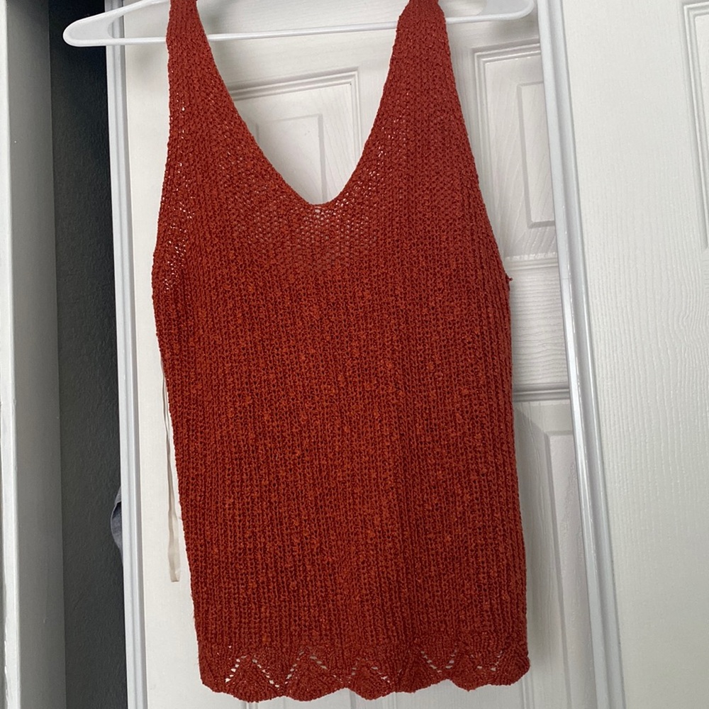 Crochet oversized vest.